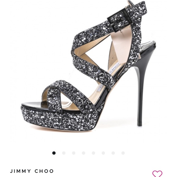 Jimmy Choo Black Glitter Vamp Ankle Strap
Platform Heels size 6 - Picture 11 of 11